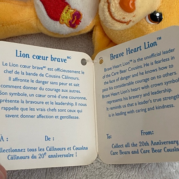 Vintage 2003 Brave Heart Lion Care Bear Cousins Keychain Plush 6" With Tags - Picture 6 of 14